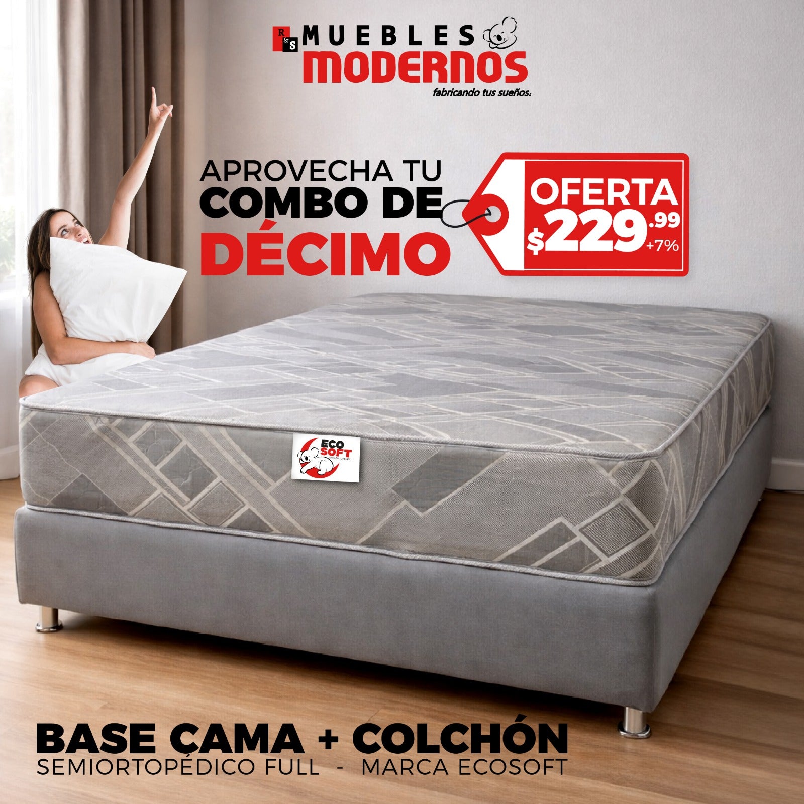 Base Cama Con Colchón